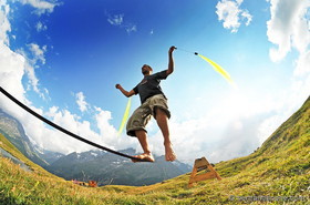 slackline - Lac du Pontet  (La Grave 05)