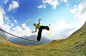 slackline - Lac du Pontet  (La Grave 05)