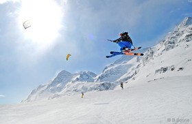 Fabio Ingrosso - Bernina pass - snowkite en Suisse