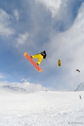 Goody Gaudard - Bernina pass - snowkite en Suisse