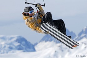 Cortina snowkite contest 2009 passo Giau Italy