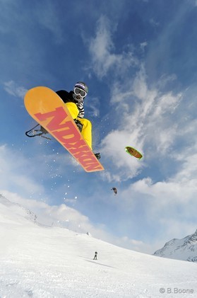 Goody Gaudard - Bernina pass - snowkite en Suisse