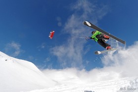 Johann Civel - snowkite a Gudauri - Georgie