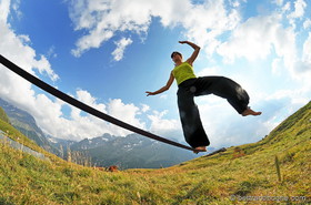 slackline - Lac du Pontet  (La Grave 05)