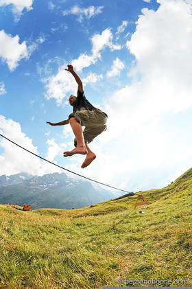 slackline - Lac du Pontet  (La Grave 05)