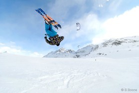 Fabio Ingrosso - Bernina pass - snowkite en Suisse