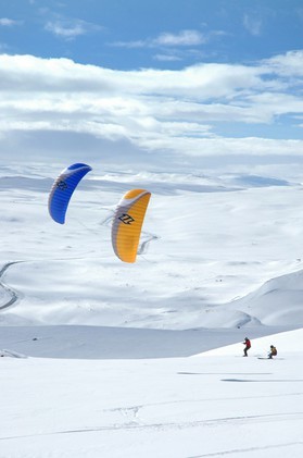 Fabio Ingrosso et P.Joubert-snowkite en Norvege 2006