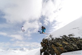 Fabio Ingrosso - Bernina pass - snowkite en Suisse
