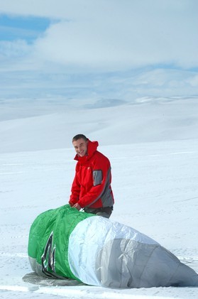 Ralf Groesel-snowkite en Norvege 2006