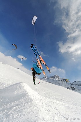 Fabio Ingrosso - Bernina pass - snowkite en Suisse